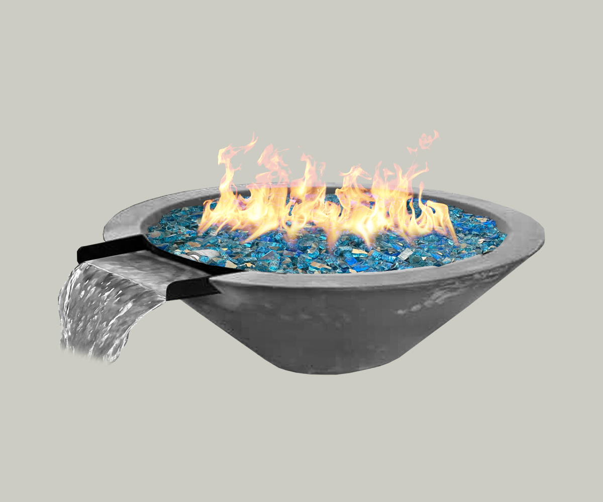 Oblique Fire & Water Bowls with Venting Design Cast Products
